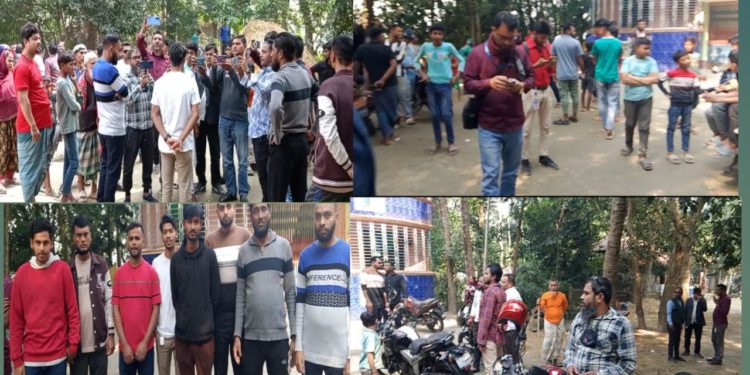 মাদারীপুরে মানবপাচারকারী মাফিয়া চক্রের সদস্যের বাড়ি ঘেরাও”অর্ধশত ভূক্তভূগীর আকতি”