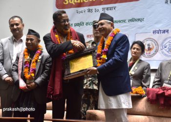 MD Abdur Rahman Secretary General SAARC journalist forum honoured for his contribution on mother tounge journalism