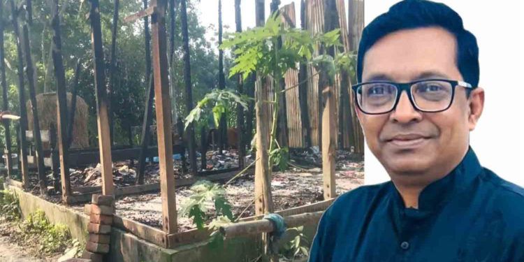 এক রাতে আগুনে পোড়া ঘরের মালিক কে নতুন স্বপ্ন বাস্তবায়ন করলেন লুটুল ভুঁইয়া