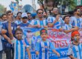 ঝিনাইদহে আর্জেন্টিনা সমর্থকদের শোভাযাত্রায়