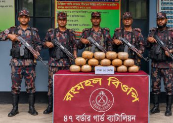 কুষ্টিয়ায় বিজিবির বড় ধাক্কা: পৌনে ৬ কোটি টাকার অবৈধ জাল ও গাঁজা জব্দ